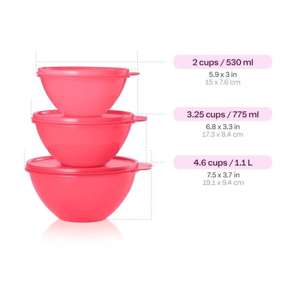 Tupperware Wonderlier 3pc Bowl Set - Picture 9 of 9